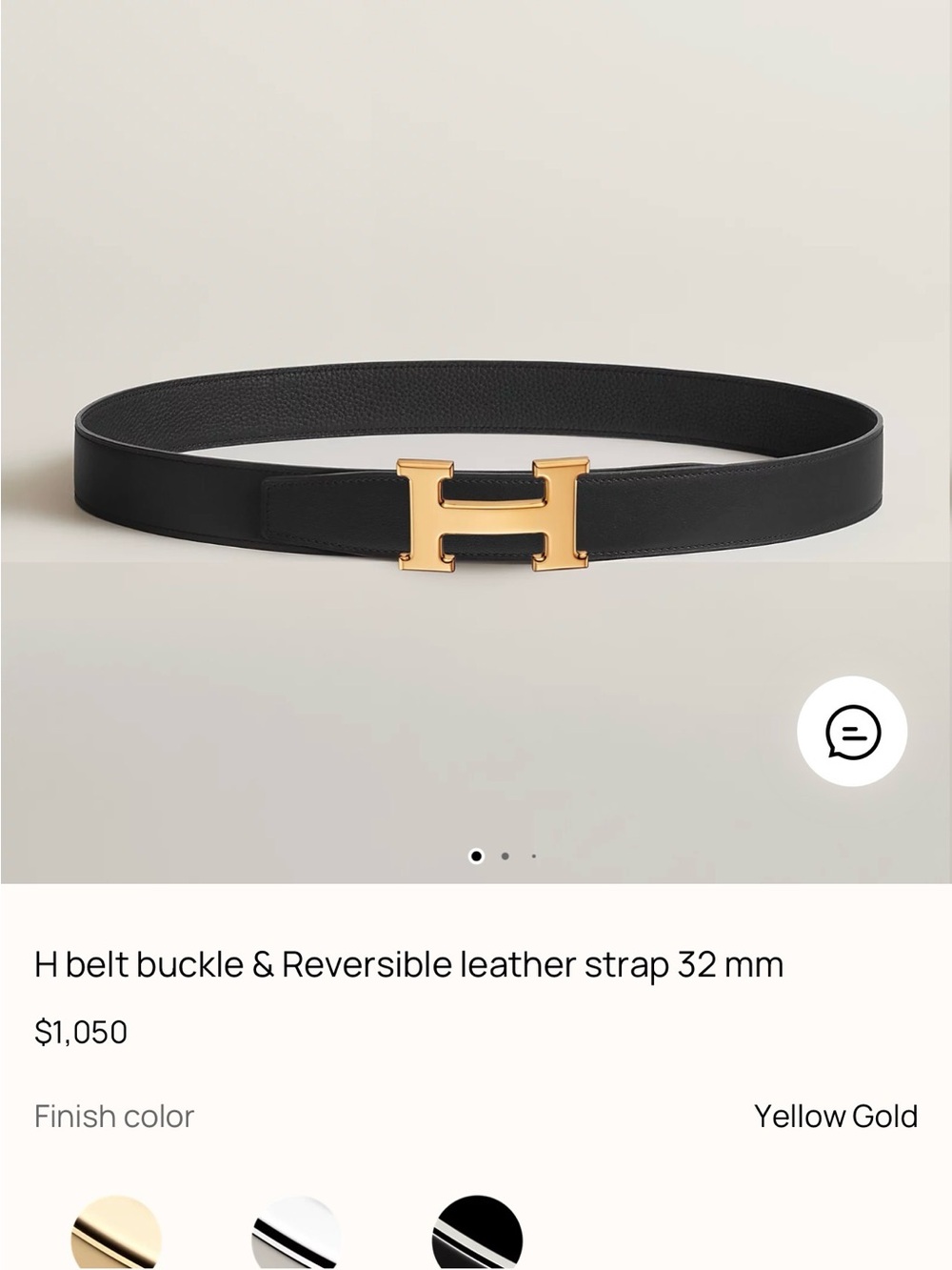 Hermés H Belt buckle & reversible leather strap